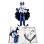 Produs vandut si livrat de S. C. Denikos Creativ S Trusou botez cu mesaj si lumanare pentru baietel, Ursuleti, decor bleumarin, Denikos® 539