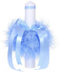 Produs vandut si livrat de S. C. Denikos Creativ S Lumanare botez pentru baietel, floricele bleu, Denikos® 53