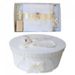 Produs vandut si livrat de S. C. Denikos Creativ S Set trusou botez si cutie trusou, Ingeras, dantela ivoire, Denikos® 449