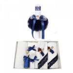 Produs vandut si livrat de S. C. Denikos Creativ S Trusou botez cu ingeras si lumanare pentru baietel, decor bleumarin, Denikos® 118