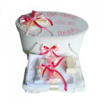 Produs vandut si livrat de S. C. Denikos Creativ S Set cutie trusou personalizata si trusou botez decor fundite si fluturasi, Denikos® 222