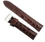  Curea de ceas Maro Inchis cu Imprimeu Aligator 20mm 22mm (WZ3055)