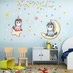  Sticker perete Unicorn pe Luna