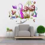  Sticker perete Casute in ciuperci