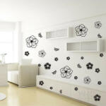  Sticker perete Black Flowers