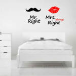  Sticker perete Mr and Mrs Right