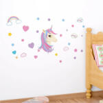  Sticker perete Unicorn si Curcubeu
