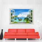 Sticker perete Tropical Island 3D Window