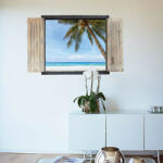  Sticker perete Insula Tropicala 3D Window