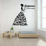  Sticker perete Happiness is the best Makeup