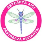  Sticker podea Asteapta Aici Libelula
