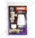 FERRO Polonia Set robineti radiator drepti 1/2" tur termostatic+retur+cap termostat GT11 (ZTM07)