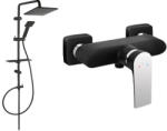 FERRO Set de dus FERRO Square BLACK baterie dus si Set bara dus cu suport culisant, dus fix, para dus mobila si polita Squerto Lux, negru (BAQ7BLC-NP24-BL)
