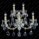 Glass LPS Aplica cu 5 brate Cristal Bohemia Maria Theresa (N24 001/05/1, GOLD)