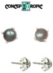  Cercei din Argint 925 cu Labradorit Rotund - 5x5x16 mm - 1 Pereche