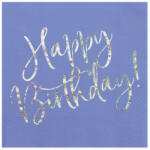 PartyDeco S. r. o Szalvéta, navy blue, happy birthday, 20 db, 33x33 cm