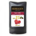 HerbaGen Lapte plaja cu ulei zmeura si macadamia SPF25 150ml