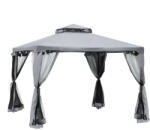 AOSOM Luxus pavilon kerti sátor kerti parti pavilon 300x300 cm szürke