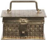 Clayre & Eef Caseta pentru bijuterii din metal auriu antic 14 cm x 14 cm x 8 h (6Y4046)
