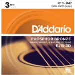D'Addario EJ15-3D Phosphor Bronze - 3 Seturi Corzi Chitara Acustica 10-47 (EJ15-3D)