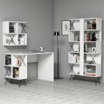 Hommy Craft Extra fehér-fekete íróasztal és könyvespolc (845HCT3831)