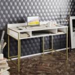 Hadley Tumata arany-fehér íróasztal 119 x 62 x 75 cm (541HDL1123)