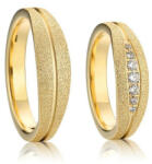 Ékszerkirály Női karikagyűrű érdes felülettel, rozsdamentes acél, aranyszínű, 8-as méret (4001146800941_5)