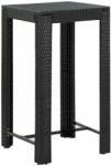 vidaXL Masă de bar de grădină, negru, 60, 5 x 60, 5 x 110, 5 cm poliratan (45871)