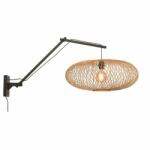 IT'S ABOUT ROMI Aplica cu brat articulat din bambus Cango L negru/ natur, 60x25cm (CANGO/W3/AD/B/6025/N)