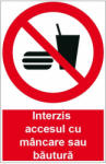  Sticker indicator Interzis accesul cu mancare si bautura