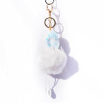  Flamingós Puha Szőrös Kulcstartó Fehér