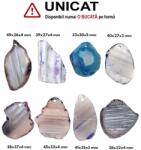  Pandantiv Agata Dungata Colorata Neregulata cu Gaura - 33-49 x 26-35 x 3-4 mm - 1 Buc