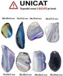  Pandantiv Agata Dungata Colorata Neregulata cu Gaura - 28-51 x 17-31 x 3 mm - 1 Buc