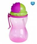 Canpol babies Преходно нетечащо шише с мека сламка Canpol - 370 ml, розово (56/113_pin) - ozone