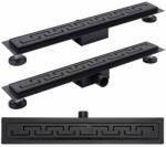Rea Set rigola pentru dus plus capac 80 cm Rea Greek Negru Mat (5902557352302)