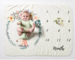 drool Paturica Milestone plusata pentru fotografii memorabile Unicorn (drl274-1) Lenjerii de pat bebelusi‎, patura bebelusi