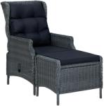 vidaXL Polyrattan kerti szék lábzsámollyal (313303/04/05)