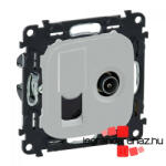 Legrand Valena Allure TV csatlakozóaljzat + RJ45 Cat. 6 UTP aljzat alumínium, AA753055 (AA753055)