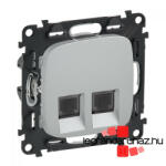 Legrand Valena Allure 2xRJ45 Cat. 6A UTP csatlakozóaljzat alumínium, AA753045 (AA753045)