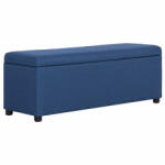 vidaXL Bancă cu compartiment de depozitare albastru, 116 cm, poliester (281321) - izocor