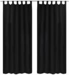 VidaXL Draperii micro-satin cu bride, 2 buc, 140 x 245 cm, negru (130355)