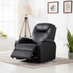 vidaXL Fotoliu electric rabatabil de masaj, piele artificială, negru (246635)