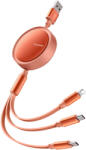Mcdodo Cablu 3 in 1 Retractable Lightning & MicroUSB & Type-C Orange (3A, 1.2m)-T. Verde 0.1 lei/buc (CA-7252) - vexio
