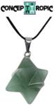  Pandantiv din Aventurin cu snur- Chakre 4 - Merkaba - 13x13 mm - 1 Buc