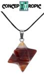  Pandantiv din Carneol - Chakre 2 - Merkaba - 13x13 mm - 1 Buc