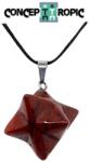  Pandantiv din Jasp Rosu - Chakre 1 - Merkaba - 13x13 mm - 1 Buc