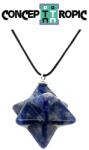 Pandantiv din Lapis Lazuli - Chakre 5 - Merkaba -16x16 mm - 1 Buc