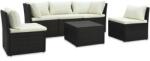 vidaXL Set mobilier de grădină cu perne, 4 piese, maro, poliratan (47810)