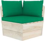 vidaXL Perne pentru canapea din paleți, 3 buc. , verde, textil (315069)