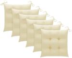 vidaXL Perne de scaun, 6 buc. , alb crem, 40x40x7 cm, textil oxford (314868)
